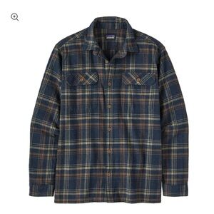 Patagonia Fjord Organic Cotton Flannel Shirt Men’s L Drifted Navy